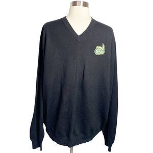 Garrett Scott 49ers Embroidered Patch Black V Neck Pullover Sweater